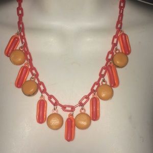 Vintage Hotdog and Burger charm necklace 19”
